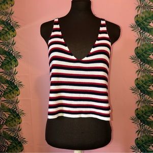 Forever 21 Red, White, & Blue Knit Tank Top